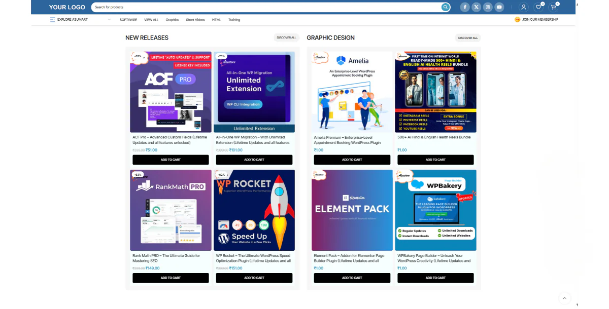 Ready Made - Digital Products Selling Website Wordpress Theme